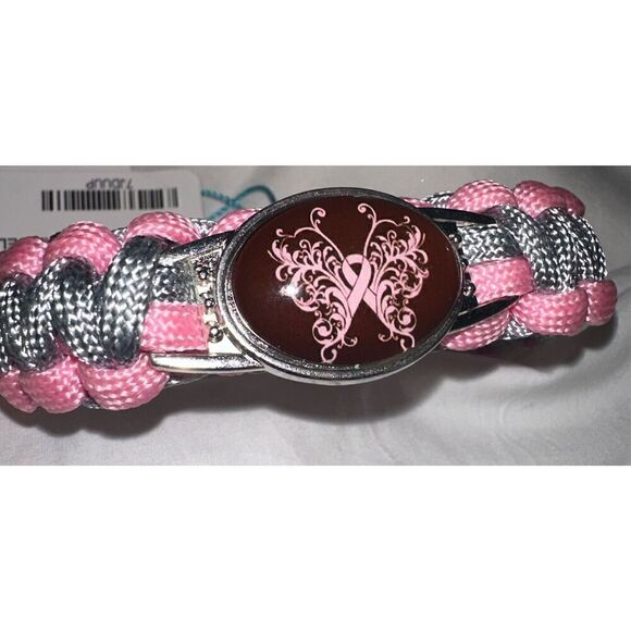 Breast Cancer Awareness Woven Bracelet NIP - Picture 1 of 2
